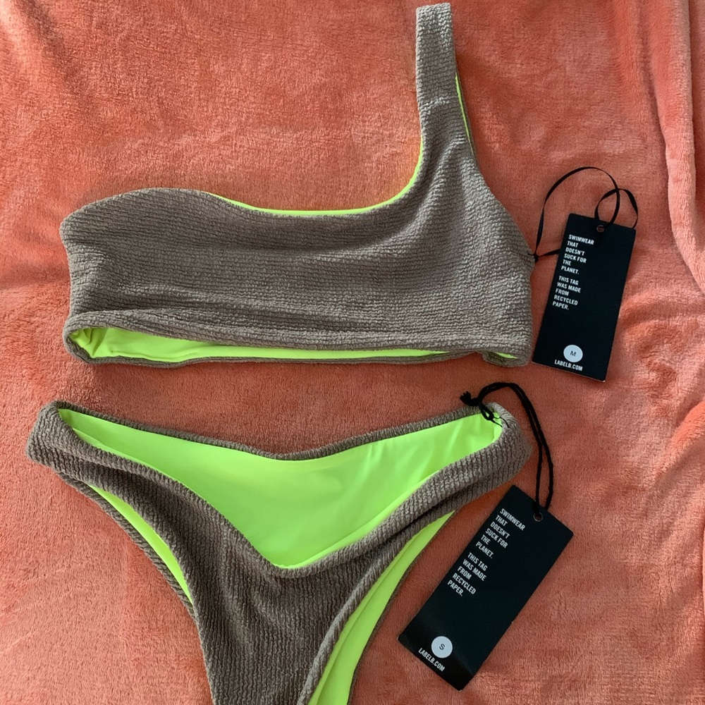 Label B reversible one shoulder bikini